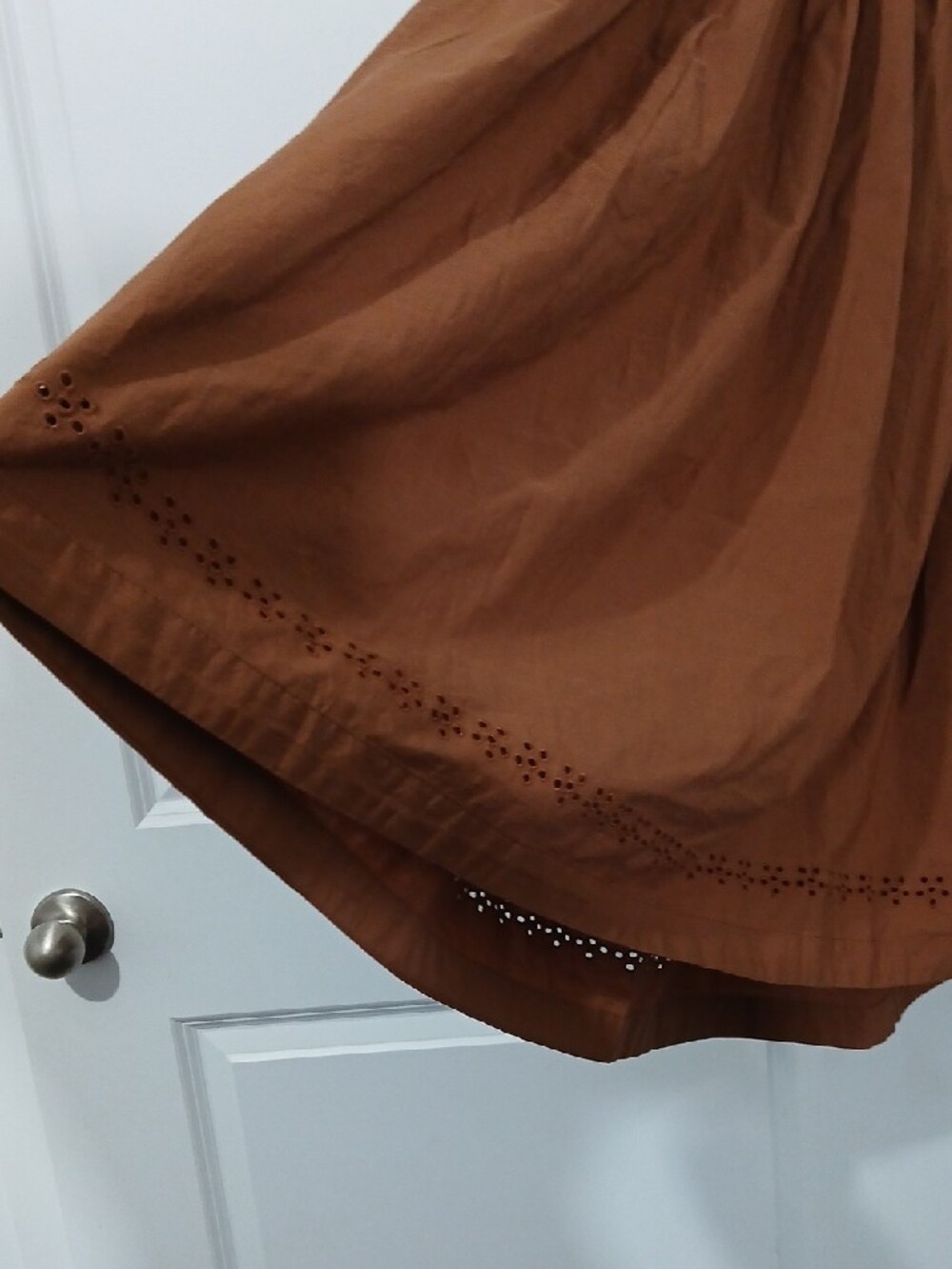 Free People Rust-Brown A-Line Midi Skirt - Picture 2 of 4